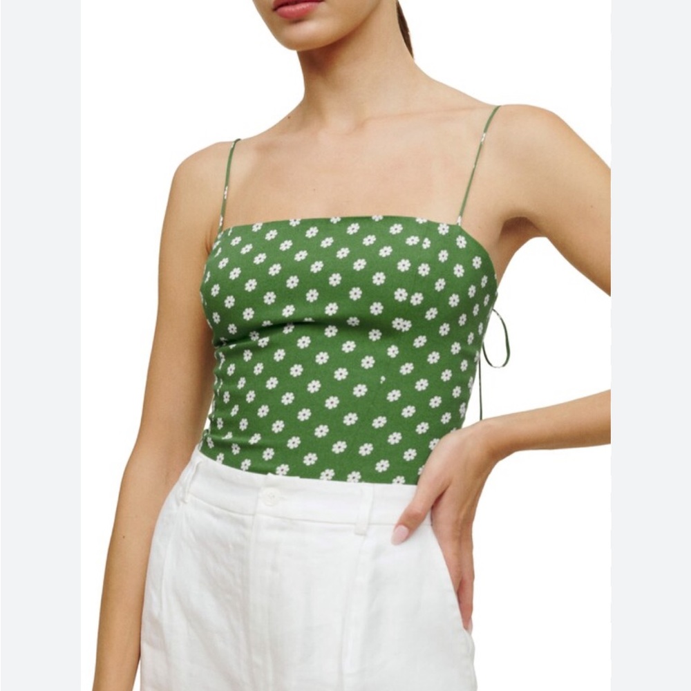 Reformation “Meyer” Daisy print spaghetti strap top size 12